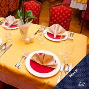   Round Navy Wholesale Elegance Tablecloths Side Panels