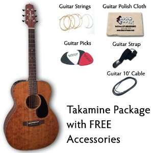  Takamine EF740SGN Package Deal Acoustic Electric OM Guitar 