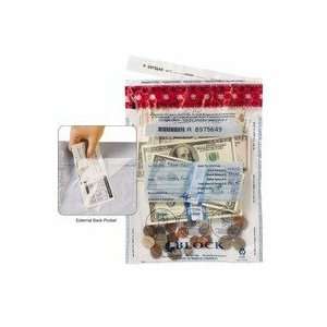 FRAUDSTOPPER Tamper Evident Deposit Bags with External Pocket Clear 