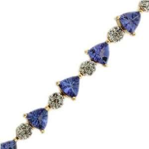   14k Yellow Gold 7.46 Ct Tanzanite & 1.03 Ct Diamond Bracelet Jewelry