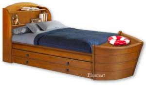 Childrens Boat with Trundle Bed Woodworking Plans  