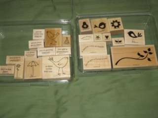 Stampin Up LOT 2 RUBBER STAMP SETS, CHEEP TALK & A LITTLE BIRDIE TOLD 
