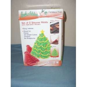   of 2 Silicone Christmas Tree Molds with Wire Stands 