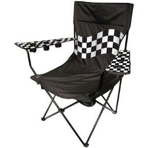   The Edge 810171 Black Checker Flag Folding Kingpin Chair Automotive
