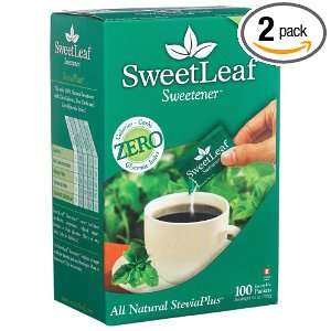 SweetLeaf All Natural Zero Calories SteviaPlus, 100 Packets, 3.5 Ounce 
