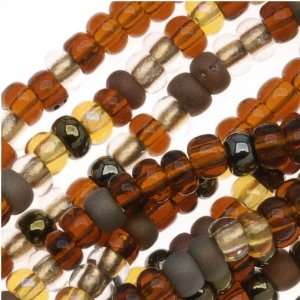  Czech Seed Beads 8/0 Wheatberry Mix Brown Amber (1 Half 