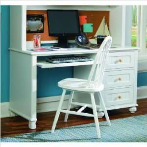   54 W Computer Desk Finish White with Maple Top Furniture & Decor