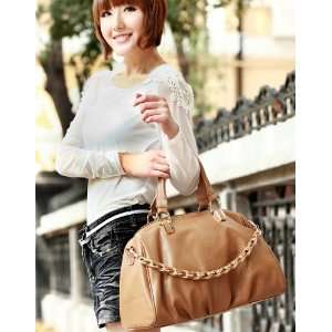   Chain Bowling Large Weekender Women Lady Fashion Apricot 1170070 27