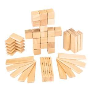  Tegu Original Wooden Blocks, Set of 52 in 4 Shapes Toys 