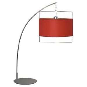    Passion Arc Chrome and Red Contemporary Desk Lamp